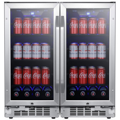 EdgeStar 30'' W Freestanding 160 Cans (12 oz.) Beverage Cooler with Reversible Glass Door | Fridge.com