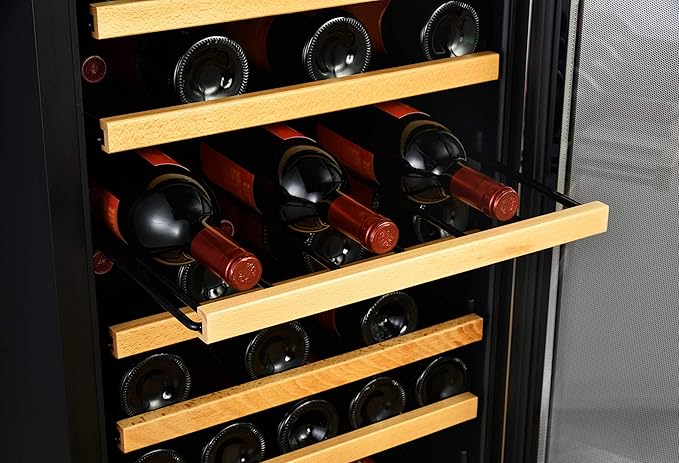 EdgeStar CWF440SZ 20 Inch Wide 44 Bottle Capacity Free Standing Wine Cooler With Reversible Door And LED Lighting - View 6 | Fridge.com
