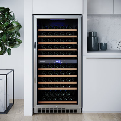 EdgeStar CWR1102DZ 24 Inch Wide 101 Bottle Capacity Built-In Dual Zone Wine Cooler - Stainless Steel | Fridge.com
