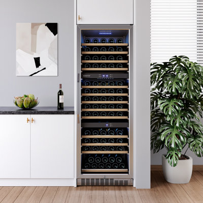 131 Bottle and 40 Can Triple Zone Freestanding/Built-In Wine Refrigerator | Fridge.com