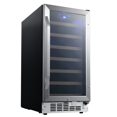 EdgeStar CWR302SZ 15 Inch Wide 25 Bottle Built-In Single Zone Wine Cooler with Reversible Lockable Door and LED Lighting - Stainless Steel | Fridge.com