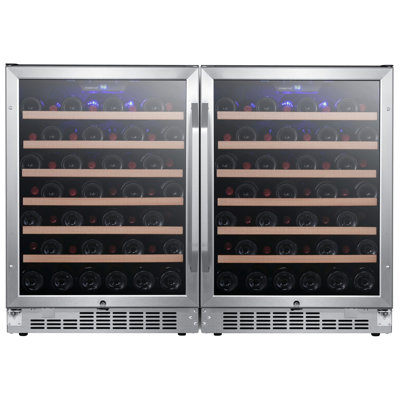 EdgeStar Dual Zone 48'' 106 Bottle Wine Refrigerator with Reversible Door | Fridge.com