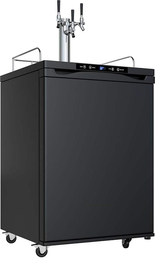 EdgeStar Kc3000trip Full Size Triple Tap Kegerator With Digital Display - Black | Fridge.com