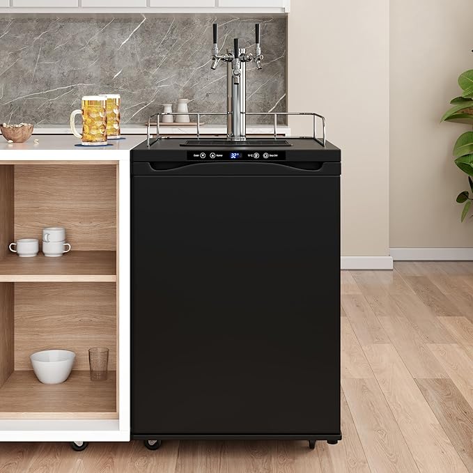 EdgeStar Kc3000trip Full Size Triple Tap Kegerator With Digital Display - Black - View 3 | Fridge.com