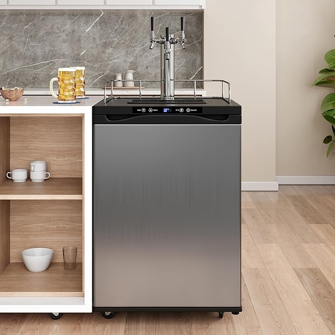 EdgeStar Kc3000trip Full Size Triple Tap Kegerator With Digital Display - Black - View 4 | Fridge.com