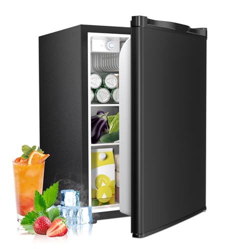 Electactic 2.56 Cu.ft Compact Refrigerator with Reversible Single Door, BLACK | Fridge.com