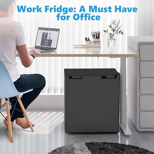 Electactic 1.7 cu.ft Mini Fridge, Compact Refrigerator, Single Reversible Door, Ultra Quiet, Energy Efficient For Office, Dorm, Bedroom, Apartment, Black - View 3 | Fridge.com