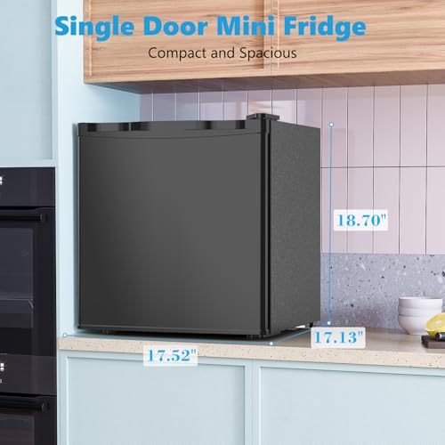 Electactic 1.7 cu.ft Mini Fridge, Compact Refrigerator, Single Reversible Door, Ultra Quiet, Energy Efficient For Office, Dorm, Bedroom, Apartment, Black - View 4 | Fridge.com