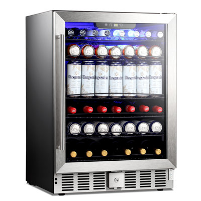 24 Inch 5.1 Cu. Ft.wine Cooler, With Safety Lock, With Embeddable Design And Handle | Fridge.com