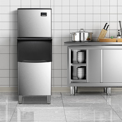 352 Lbs/day Ice Machine Commercial, 160 Cubes Per Batch, 20 Min Fast Freeze — Electactic, model WFBLL-Z58160S