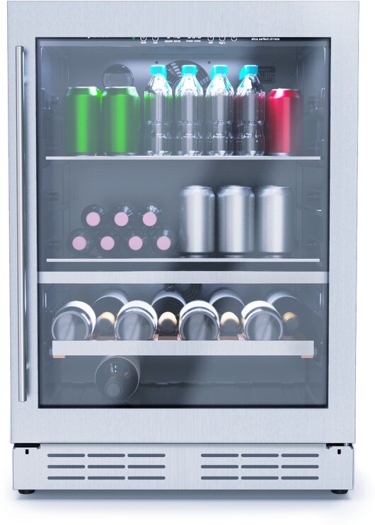 Elica 23.43'' W Freestanding 75 Cans (12 oz.) 4.8 Cubic Feet Beverage Cooler with Reversible Door | Fridge.com