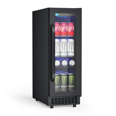 Eorice 12" Slim 60-Can Built-In or Freestanding Under Counter Beverage Refrigerator, Curved Handle | Fridge.com