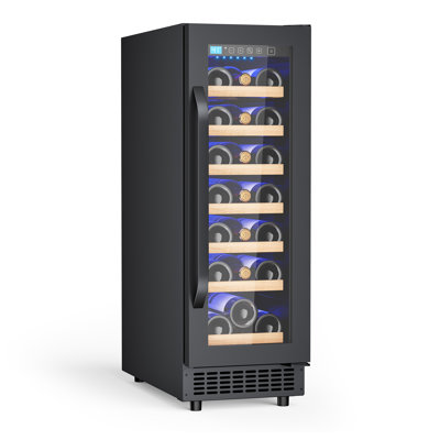 Eorice 12" 21-Bottle Slim Built-In or Freestanding Under Counter Wine Refrigerator, Curved Handle | Fridge.com