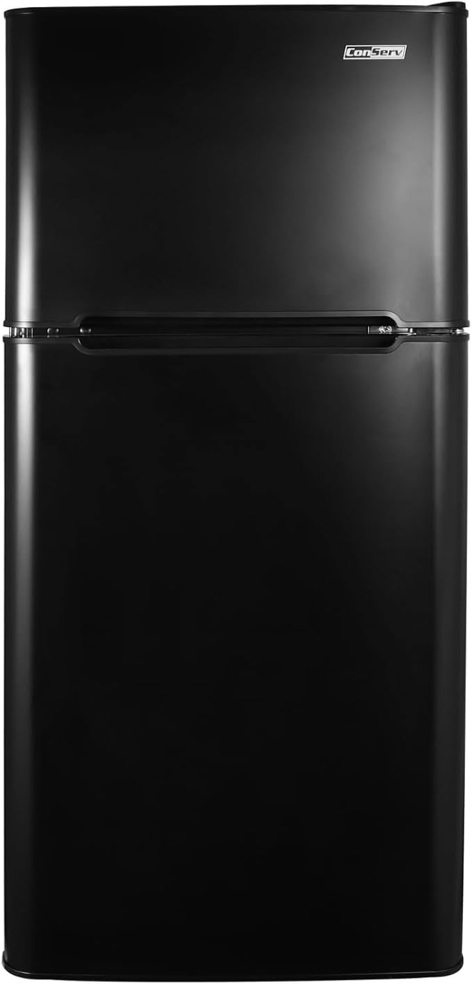Equator Advanced Appliances Conserv 19in STAINLESS Compact 2 Door Refrigerator 4.5cf Reversible Door 110V In Black | Fridge.com