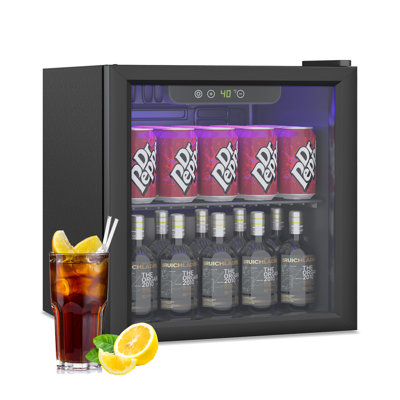 Erivess Beverage Refrigerator, 60 Can/1.3 Cu.ft Mini Fridge Cooler with Digital Thermostat, Glass Door & Adjustable Shelf, Freestanding Small Drink Fr — FIN-0019925 | Fridge.com