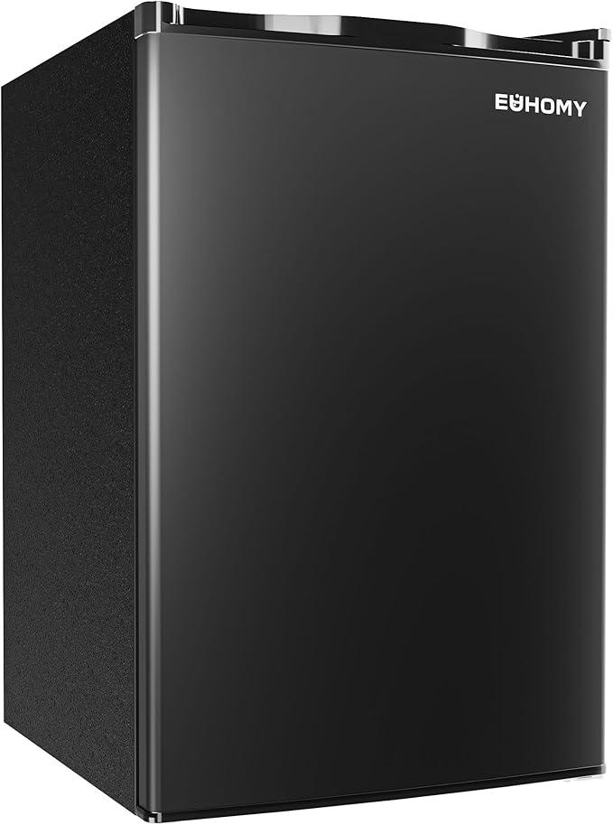 EUHOMY 4.4 Cu.Ft Fridge with Freezer, Single Door Compact Refrigerator, Adjustable Thermostat, Mini Refrigerator Energy Saving, Mini fridge for Bedroom, Dorm, Office, Black | Fridge.com