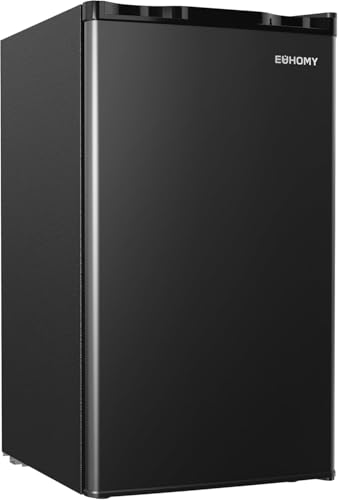 EUHOMY 3.2 Cu.Ft Mini Fridge with Freezer, Single Door Compact Refrigerator, Adjustable Thermostat, Mini Refrigerator Energy Saving, Mini fridge for Bedroom, Dorm, Office, Black | Fridge.com