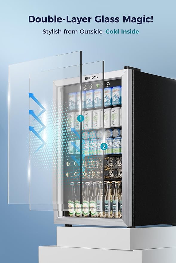 EUHOMY 4.5 Cu.ft Beverage Refrigerator and Cooler | Fridge.com