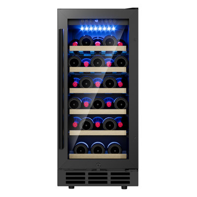 Euhomy 15 Inch 28 Bottles Under-Counter Refrigerators, Single Zone Wine Fridge, Wine Refrigerator Digital Temperature Control, Freestanding Wine Chill | Fridge.com