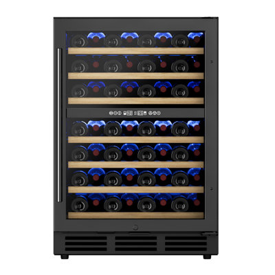 Euhomy 23.5 In. 54 Bottle Cellar Cooling Unit Dual Zone Freestanding/Built in Wine Cooler In Black | Fridge.com