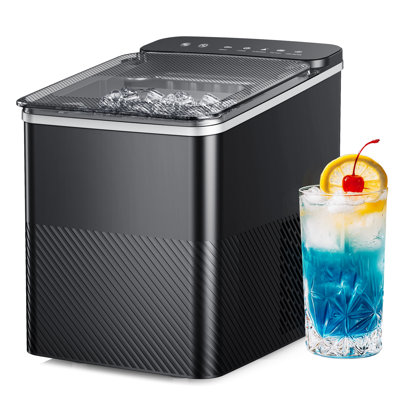 Euhomy 27 Lbs 2 Sizes Of Bullet Ice Maker, Camping And Party Ice Maker With Handle, Kitchen Portable Ice Maker Machine With Self-Cleaning | Fridge.com