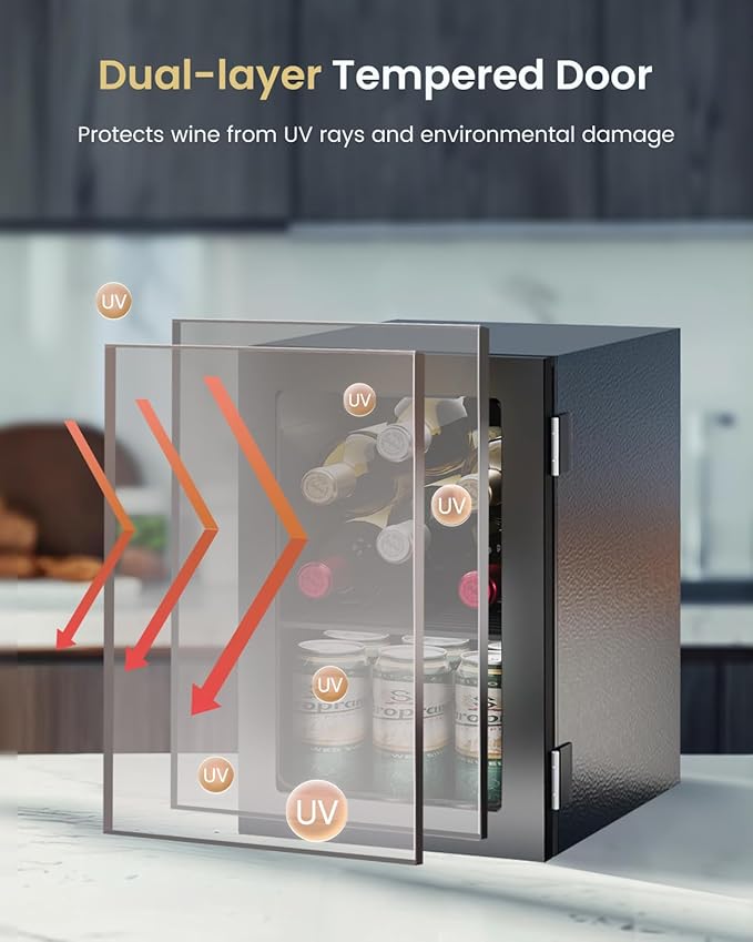 Feelfunn 24 Cans Beverage Refrigerator Cooler - Mini Fridge With Digital Temperature Control, Soda Wine Beer Drink Fridge - Small Refrigerator For Office Home Bedroom Dorm Bar, Black - View 4 | Fridge.com