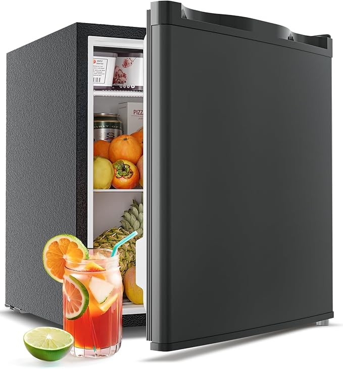 Feelfunn Small Fridge with Freezer - 1.7 Cu.Ft Single Door Mini Fridge with Adjustable Thermostat, Energy Saving, Low Noise, Small Refrigerator for Bedroom, Office, Dorm, Apartment, Classroom - Black | Fridge.com