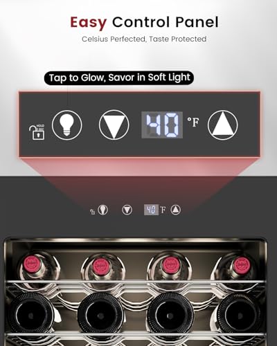 Feelfunn 4.5 cu.ft Wine Cooler Refrigerator - 45 Bottle Wine Fridge With Glass Door For Beer Soda Water Drink, Small Wine Cellar Beverage Refrigerator For Bedroom Home Office Bar Dorm, Black - View 4 | Fridge.com