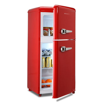 3.5 Cu.Ft Mini Fridge with Freezer, 2-Door Compact Refrigerator with 7-Level Thermostat & Removable Shelves for Home/Office/Dorm - Blue | Fridge.com