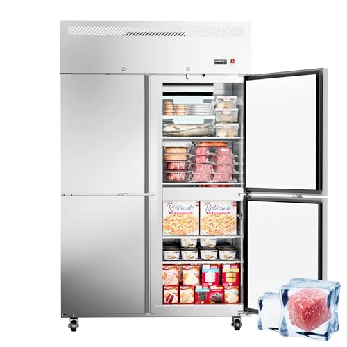 Commercial Freezer 48"W 4 Door Stainless Steel Reach-in Solid Door Upright Freezer Fan Cooling 36 Cu.ft Freezers -8-1°F for Restaurant, Bar, Shop | Fridge.com