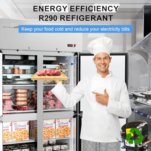 Commercial Freezer 48"W 4 Door Stainless Steel Reach-In Solid Door Upright Freezer Fan Cooling 36 cu.ft Freezers -8-1°F For Restaurant, Bar, Shop - View 4 | Fridge.com
