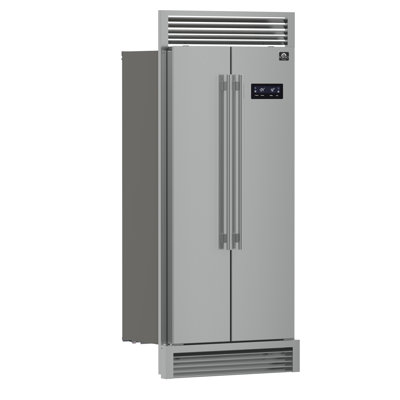 Forno Salerno 33" Built-in Stainless Steel Refrigerator 15.6 cu. ft - With Decorative Grill - 37" Wide — FIN-0019263 | Fridge.com