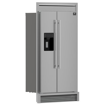 Forno Salerno 36" Built-in Stainless-Steel Refrigerator 20 cu. ft with Decorative Grill - 40 " Wide — FIN-0018457 | Fridge.com