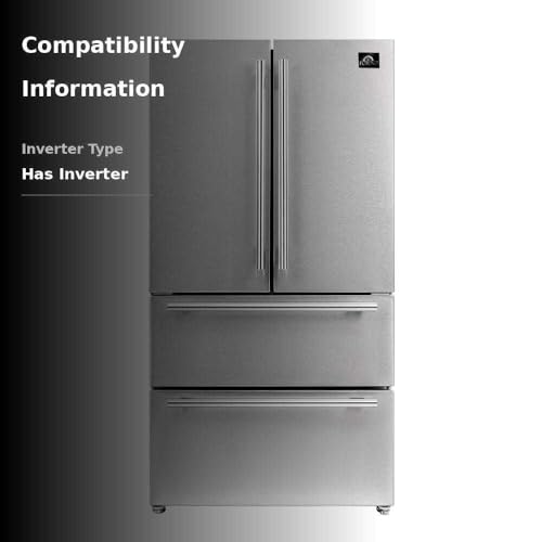 Forno Moena 36" Inch W. Refrigerator And Freezer With 19.2 Cu.Ft Total Capacity - French Door Counter Stainless Steel Freestanding Fridge With Ice Maker, Child Safety Lock And Touch Control - View 5 | Fridge.com