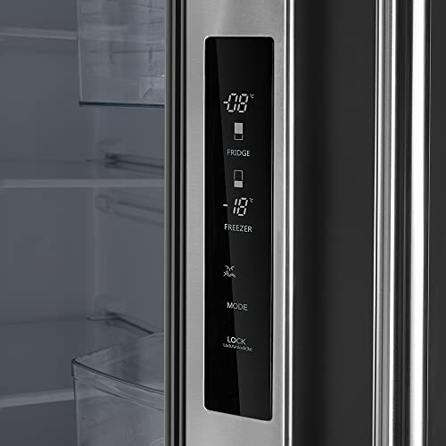Forno 30" Inch W. French Door Refrigerator With Bottom Freezer And 17.5Cu. Ft. Total Capacity - Stainless Steel No Frost Fridge With Adjustable Glass Shelves And Child Safety Lock - View 5 | Fridge.com
