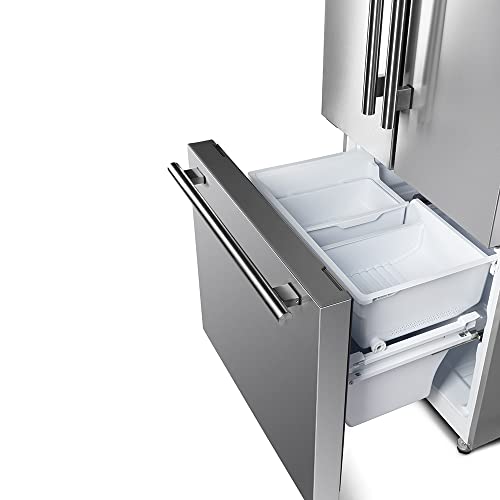 Forno 30" Inch W. French Door Refrigerator With Bottom Freezer And 17.5Cu. Ft. Total Capacity - Stainless Steel No Frost Fridge With Adjustable Glass Shelves And Child Safety Lock - View 6 | Fridge.com