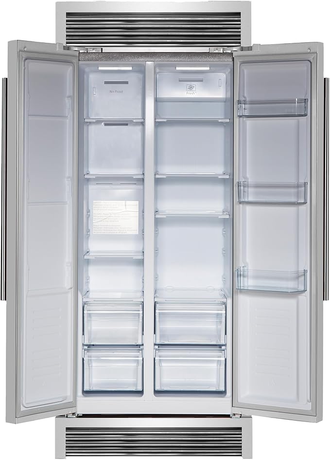 Forno Salerno 37-Inch French Door Refrigerator - 15.6 cu.ft. Stainless Steel With LED Touch Control, W/Trim, Fast Cool, Fast Freeze & Spill-Proof Shelves - View 2 | Fridge.com