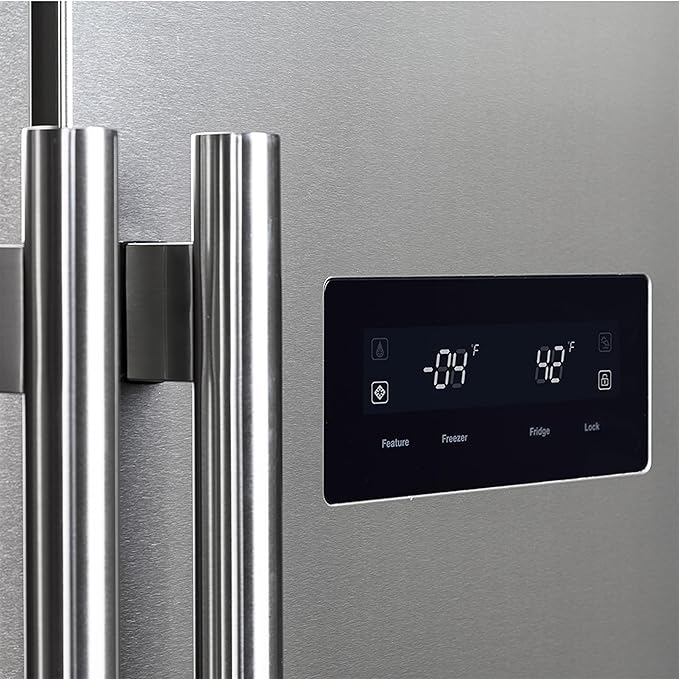 Forno Salerno 37-Inch French Door Refrigerator - 15.6 cu.ft. Stainless Steel With LED Touch Control, W/Trim, Fast Cool, Fast Freeze & Spill-Proof Shelves - View 4 | Fridge.com