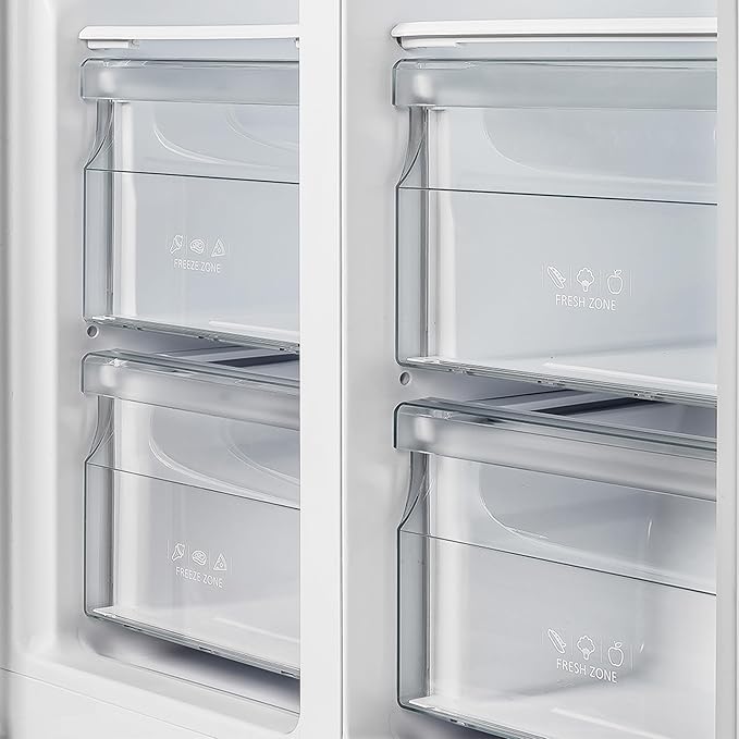 Forno Salerno 37-Inch French Door Refrigerator - 15.6 cu.ft. Stainless Steel With LED Touch Control, W/Trim, Fast Cool, Fast Freeze & Spill-Proof Shelves - View 5 | Fridge.com