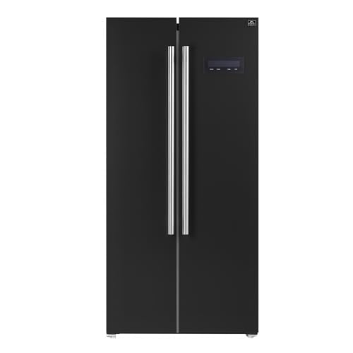 Forno Salerno 33-inch Side-by-Side Refrigerator - 15.6 Cu.Ft. Refrigerator for Kitchen with LED Touch Control, Fast Cool, Fast Freeze, (Black) | Fridge.com