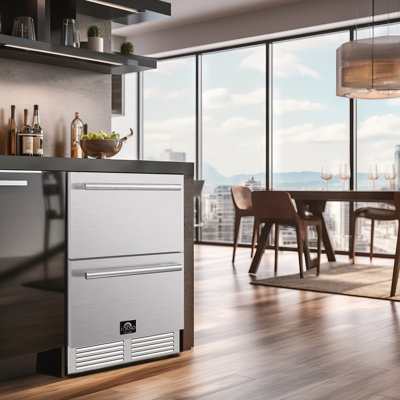 Forno Cosenza 24" Built-In Indoor/Outdoor Drawer Freezer with Ice Maker, 4.69 cu.ft. | Fridge.com