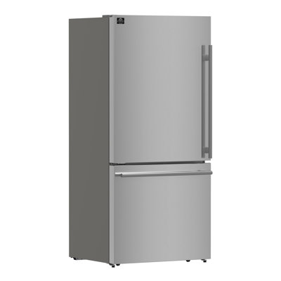 Forno Milano 62-Inch 2-Piece Freestanding Refrigerator with Dual Bottom Freezers 34.4 cu.ft Touch Control Ice Maker – Stainless Steel | Fridge.com