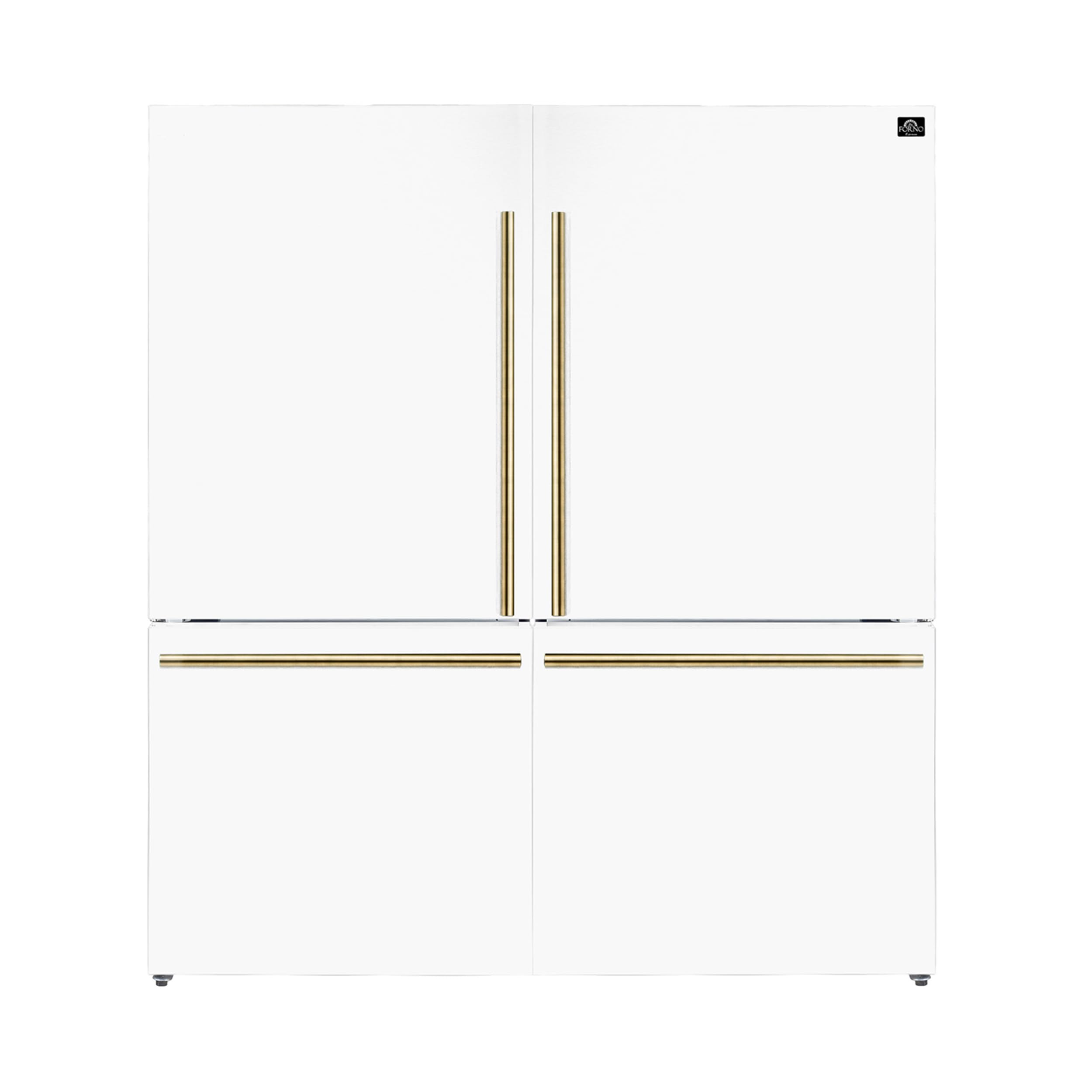 Forno Milano 62-Inch 2-Piece Freestanding Refrigerator with Dual Bottom Freezers 34.4 cu.ft Touch Control Ice Maker – White — FIN-0005058 | Fridge.com