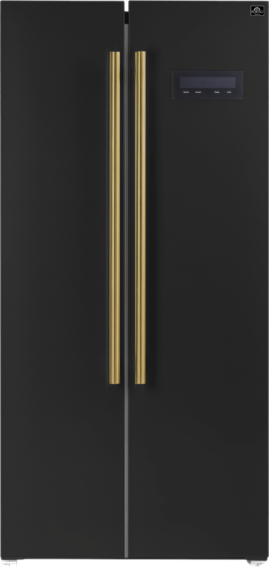 Salerno 33-inch Freestanding Side-by-Side Refrigerator, 15.6 cu.ft. with Antique Brass Handles | Fridge.com