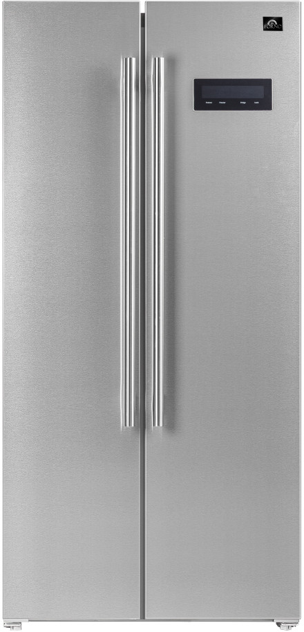 Salerno 33-inch Freestanding Side-by-side Refrigerator in Stainless Steel, 15.6 cu.ft. | Fridge.com