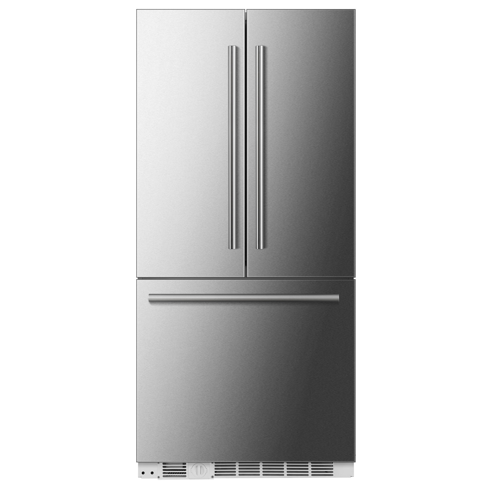 Forno Appliances - 36 in. Wide Rivestito 15.5 Cu. Ft. French Door Counter-Depth Panel Ready Refrigerator with Front Panel - Stainless Steel | Fridge.com