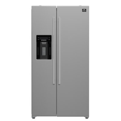 Salerno 36-inch Side-by-Side 20 cu.ft Refrigerator in Stainless Steel with Ice & Water Dispenser | Fridge.com