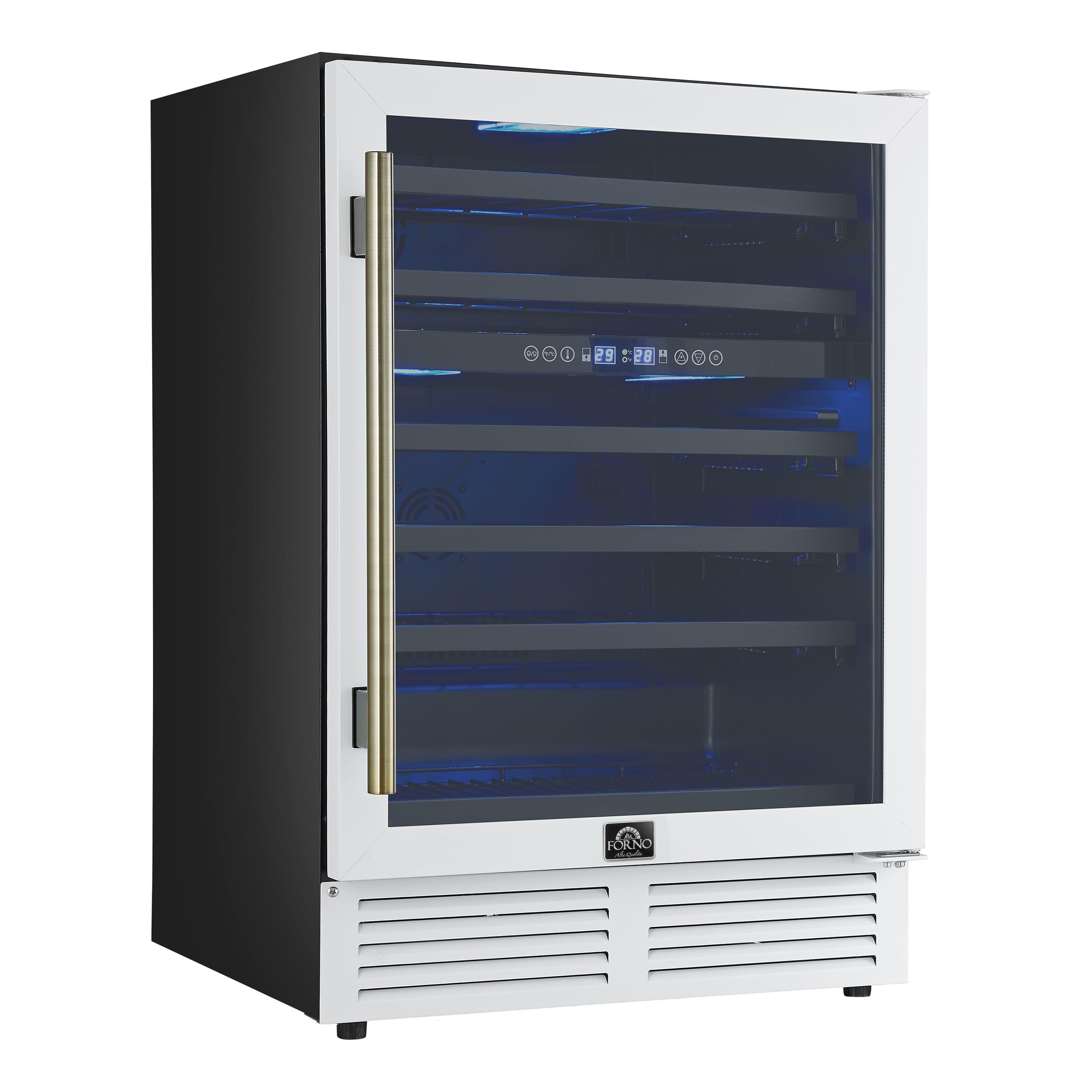 Forno Appliances - Bacchino 51-Bottle Convertible Dual Zone Wine Cooler - White - View 3 | Fridge.com