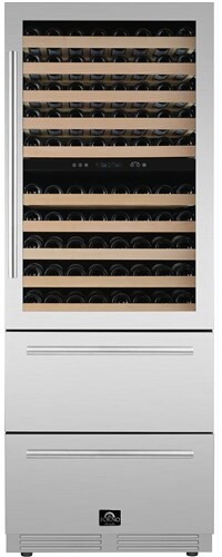 Celano 30" Dual Zone Wine Cellar, 150 Wine Bottles, 21.3 cu.ft. with 2 Beverage Cooling Drawers | Fridge.com