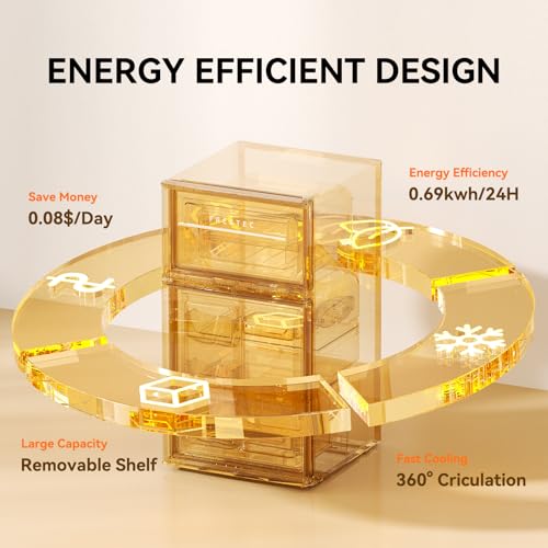 Frestec Mini Fridge with Freezer 3.2 Cu.Ft. 2 Door Refrigerator and Freezer Small Fridge for Bedroom Home Office Dorm, Small Drink Chiller, 37 dB Low Noise, Stainless Steel | Fridge.com